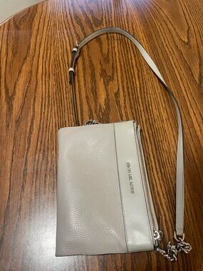 Michael Kors Pebbled Leather Crossbody Bag in Light Gray